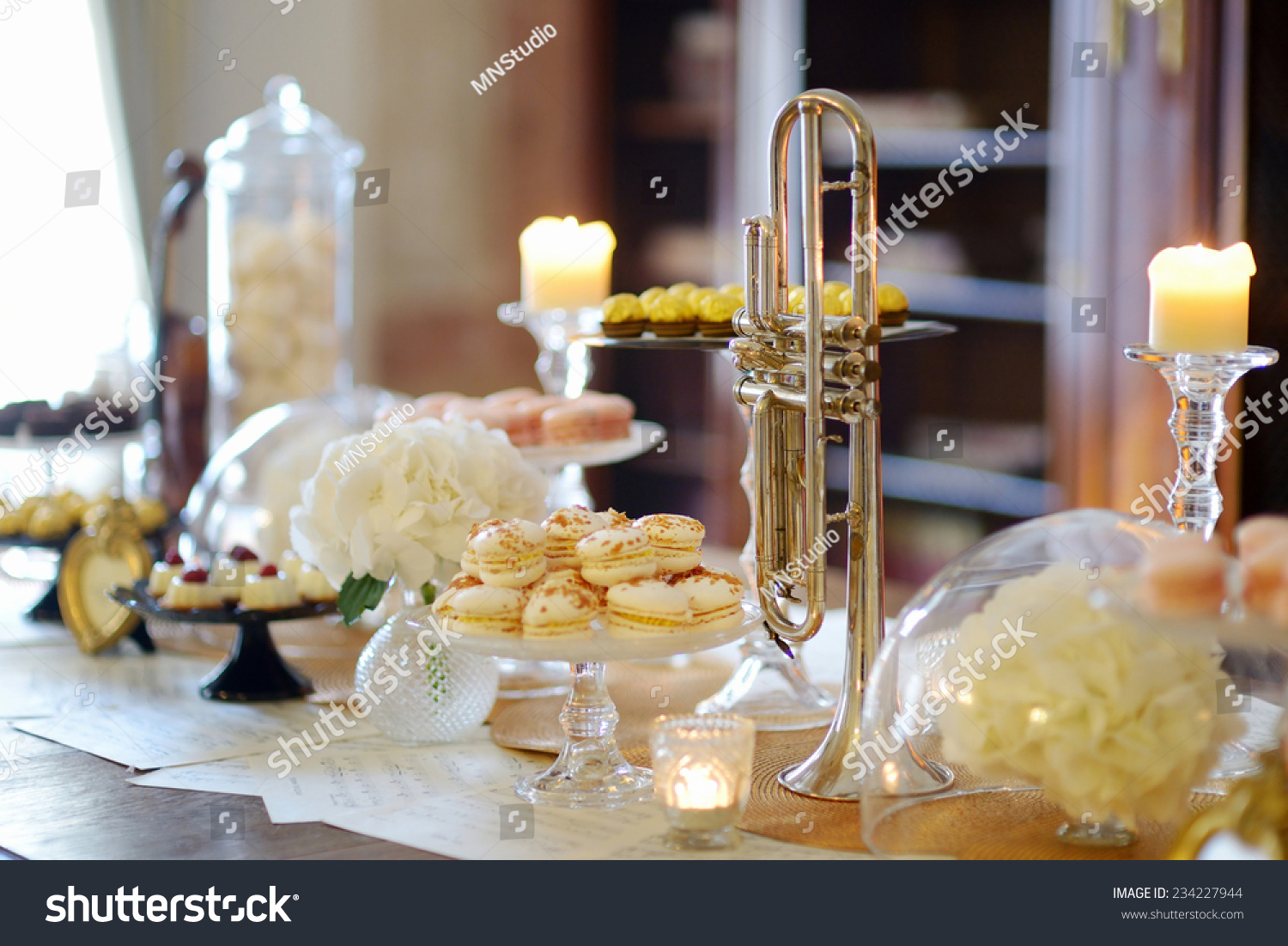 Beautiful Desserts Sweets Candy Table Wedding Stock Photo Edit