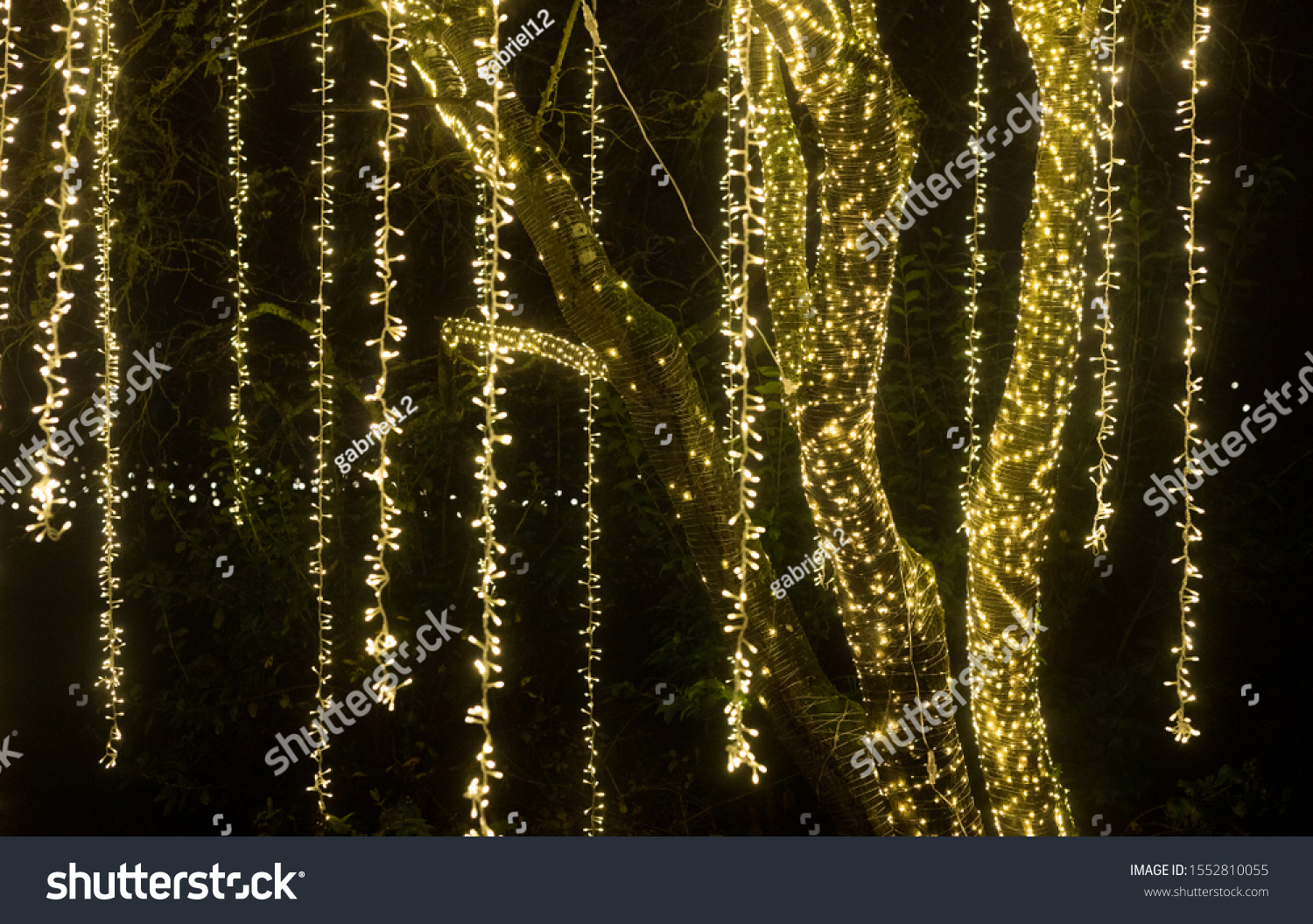 Beautiful Display Hanging Fairy Lights On Stock Photo 1552810055 ...