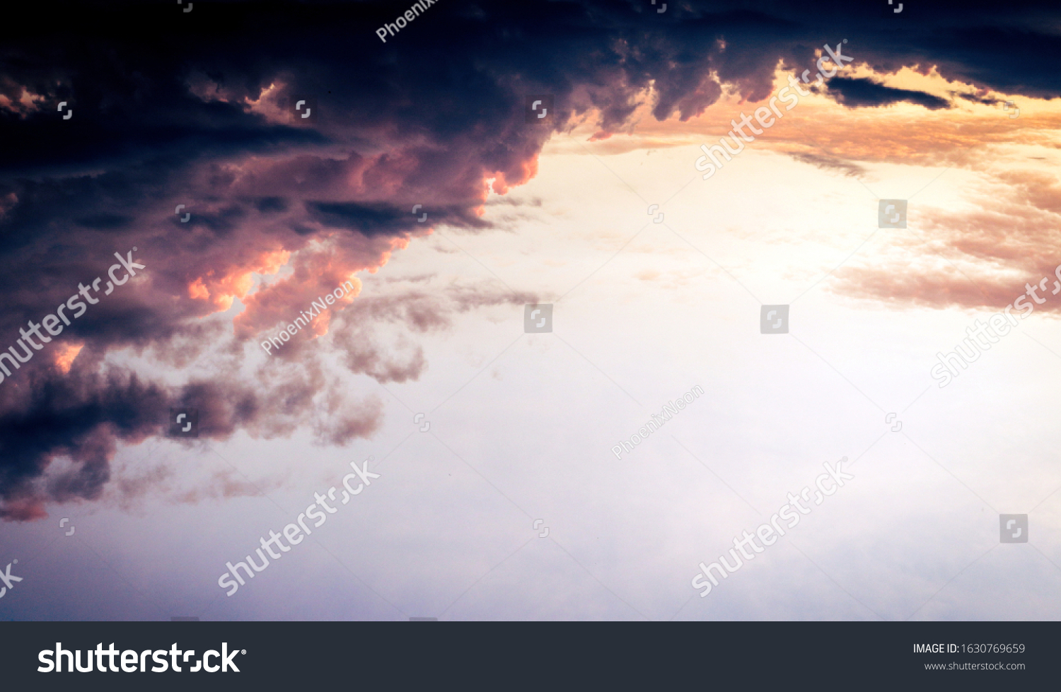 Beautiful Dramatic Sky Vibrant Lilac Clouds Stock Photo Edit Now