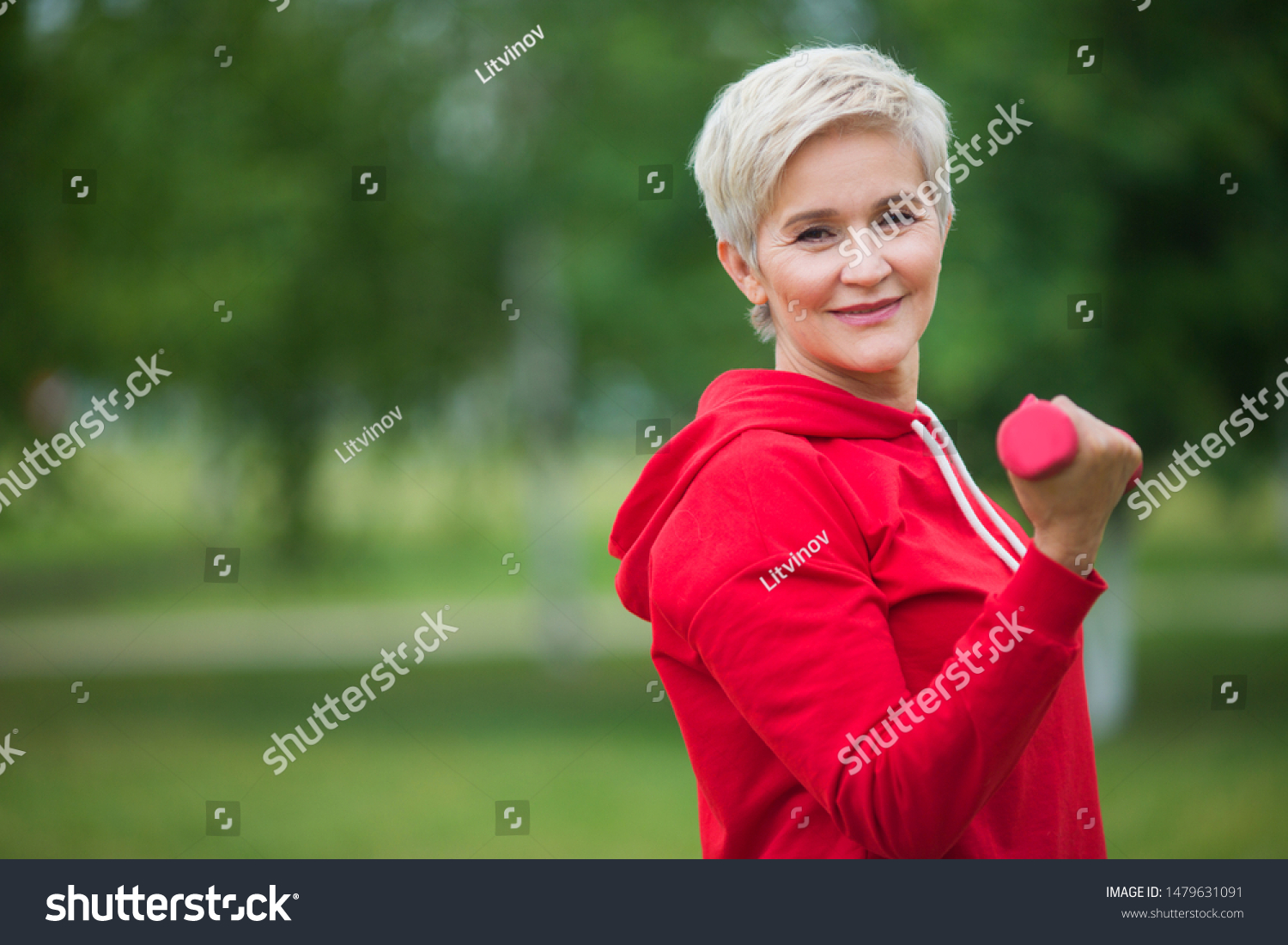 Beautiful Elderly Woman Short Haircut Goes Stock Photo Edit Now