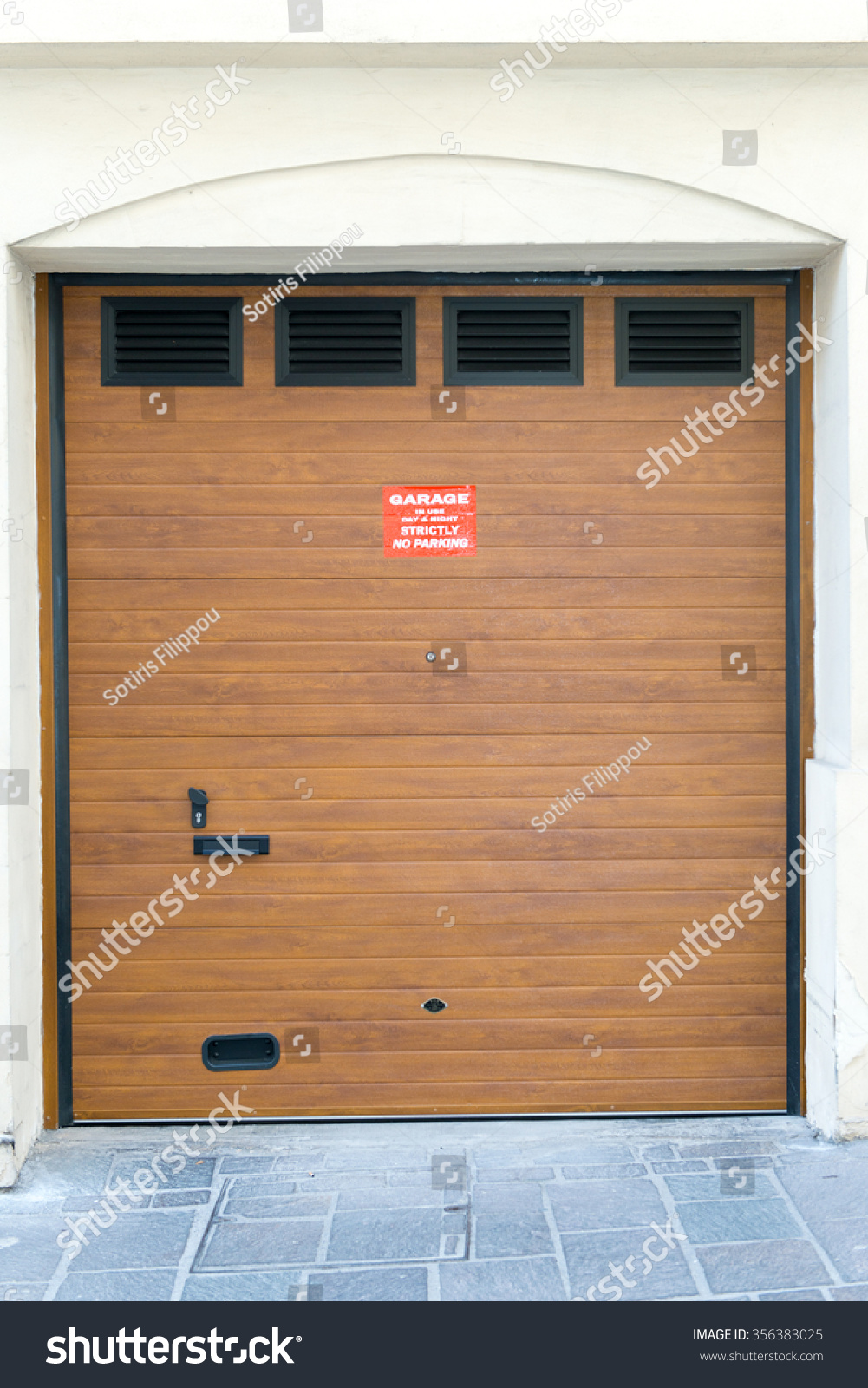 Beautiful Exterior Garage Door Architecture Made Stock Photo Edit