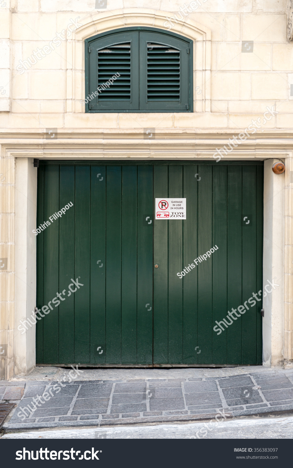 Beautiful Exterior Garage Door Architecture Made Stock Image