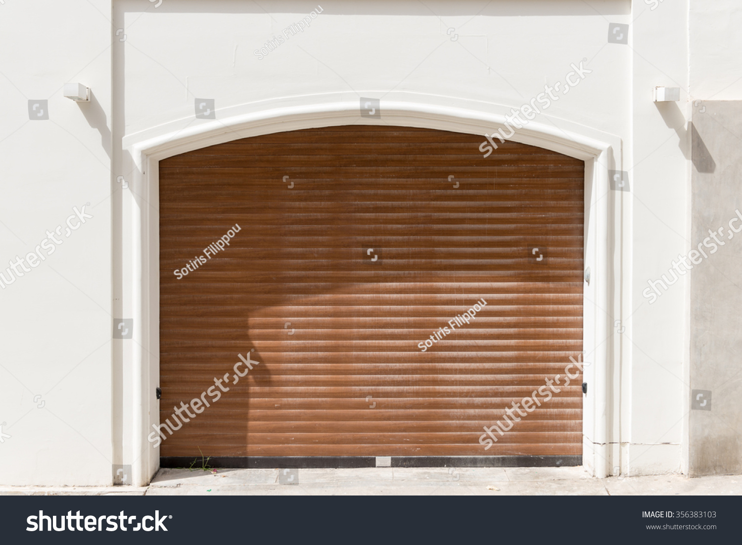 Beautiful Exterior Garage Door Architecture Made Stock Photo Edit