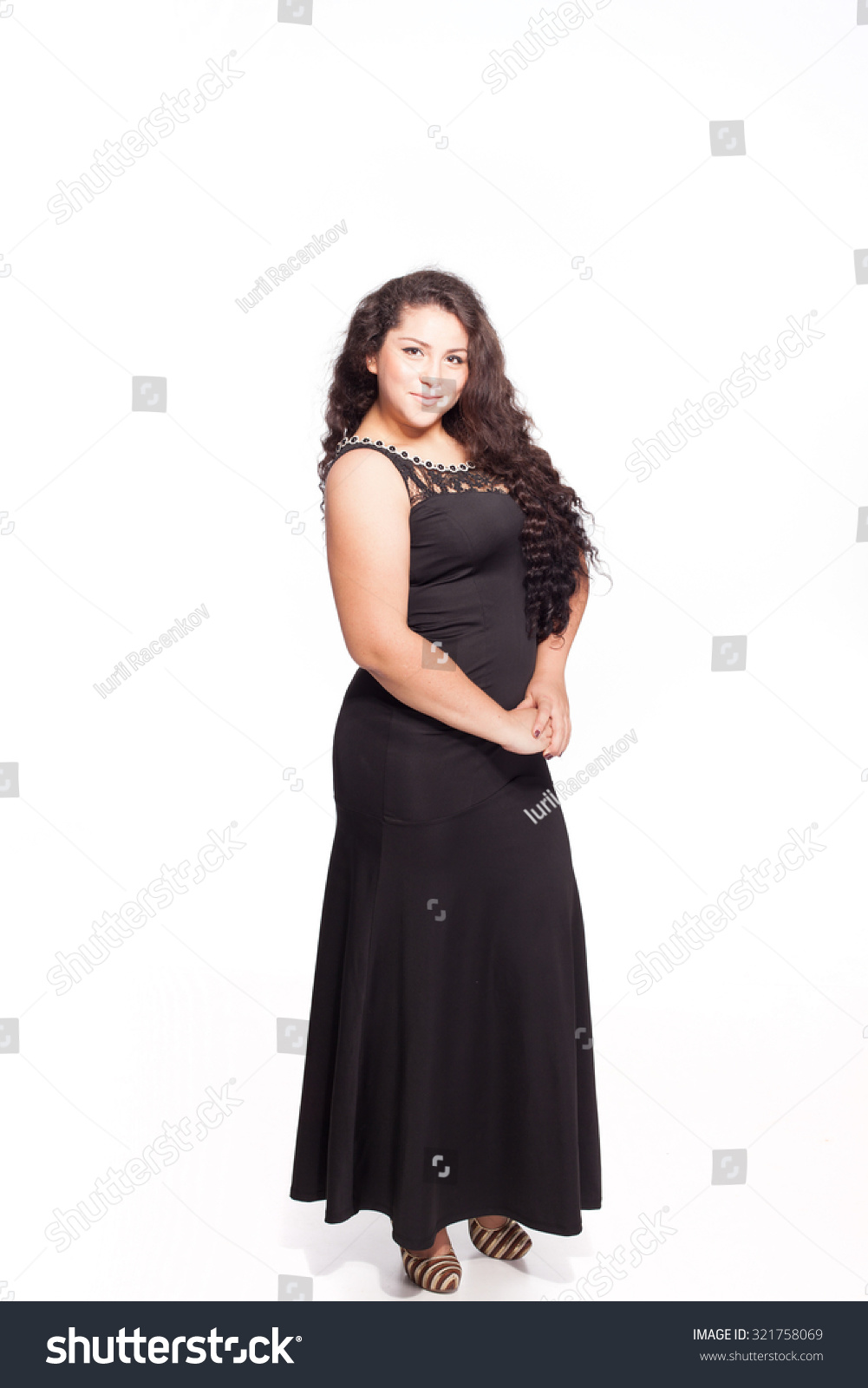 fat girl in black dress