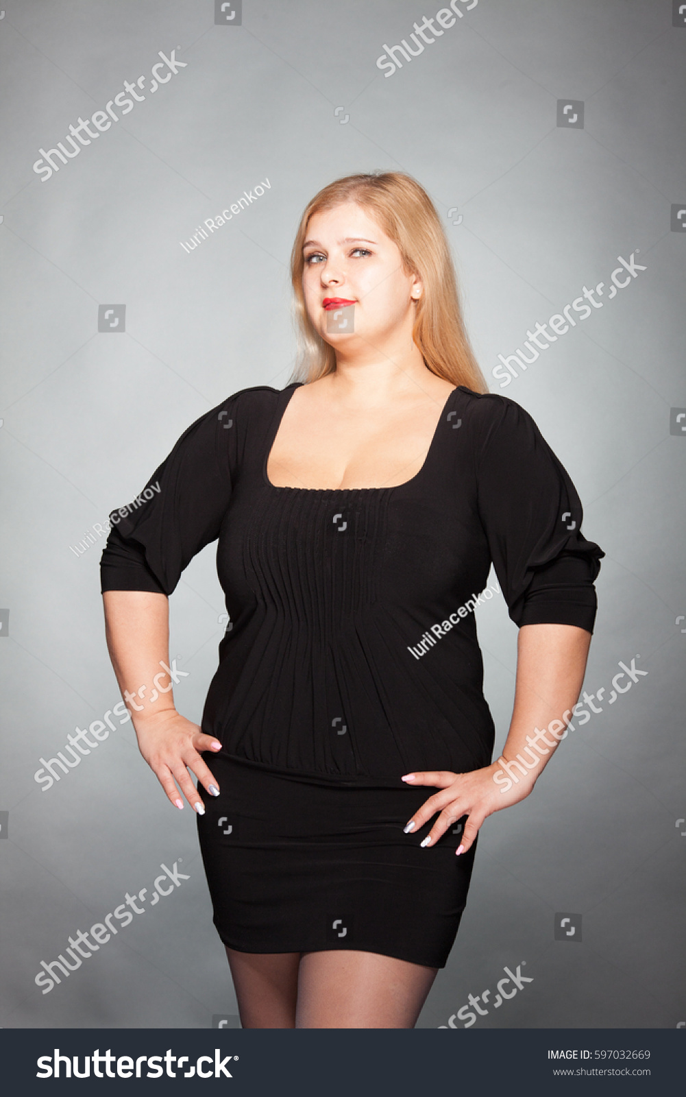 chubby chick wearing black pictures & video