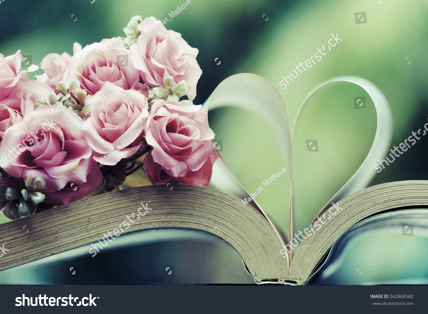 Beautiful Flower Heart Shape Paper Book Stock Photo 20 ...