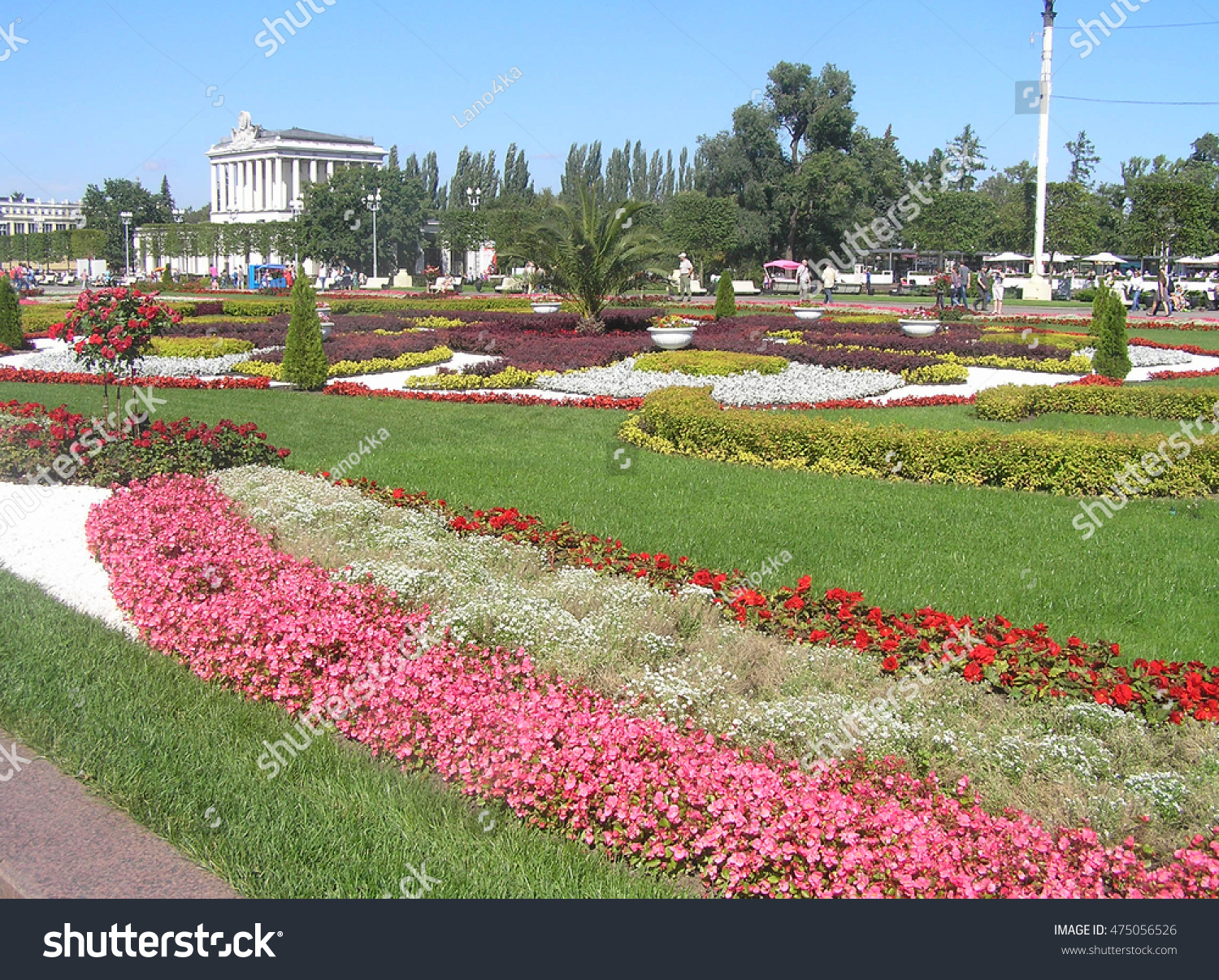 Beautiful Flower Bed Park Landscape Design Stock Photo 475056526 ...