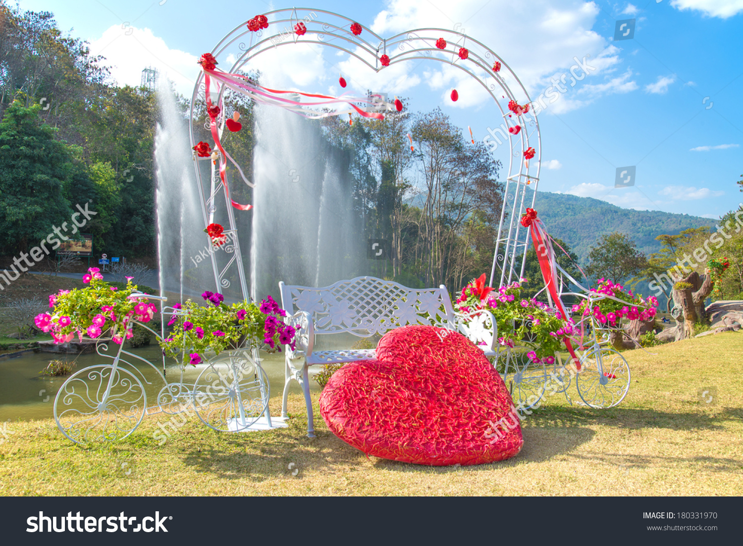 Beautiful Flower On Bicycle Concept Wedding Stock Photo Edit Now