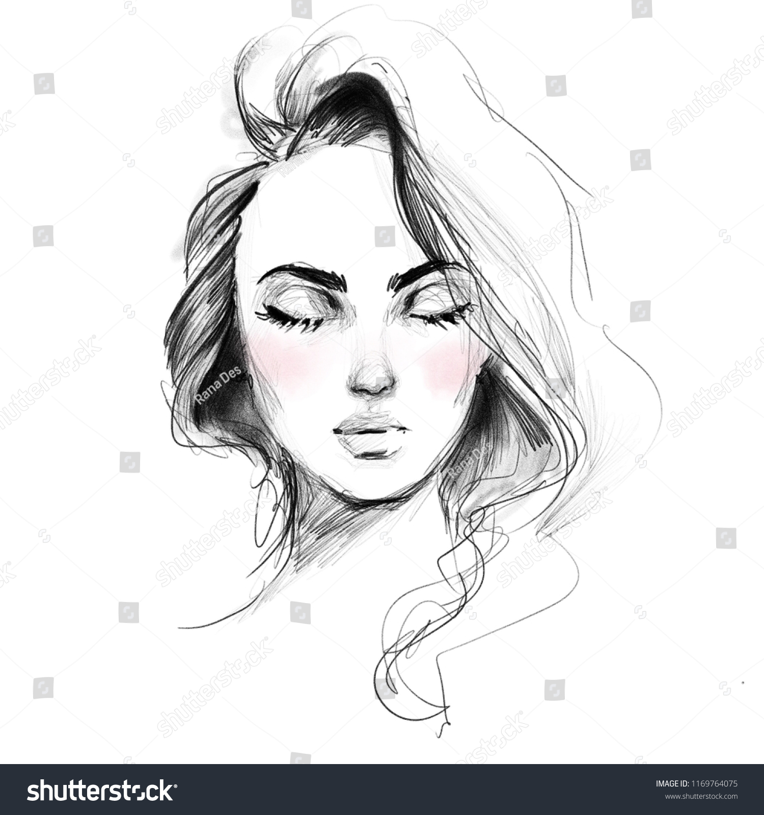 Pencil drawing of girls Images, Stock Photos & Vectors | Shutterstock