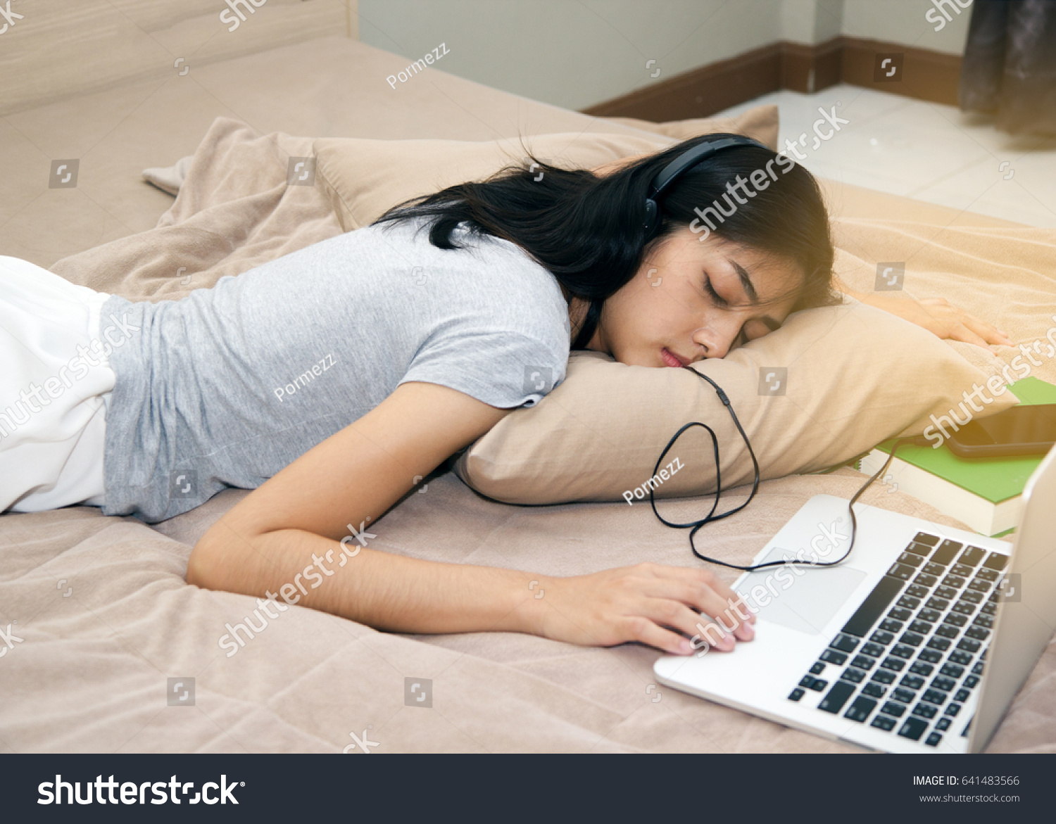 Beautiful Girl Fell Asleep Young Asian Stock Photo Edit Now