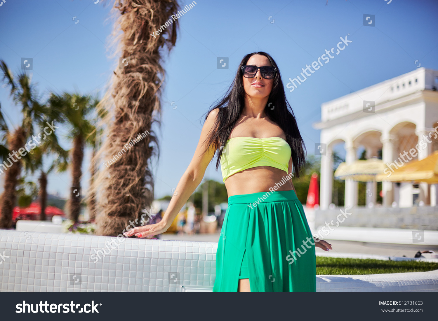 green skirt yellow top