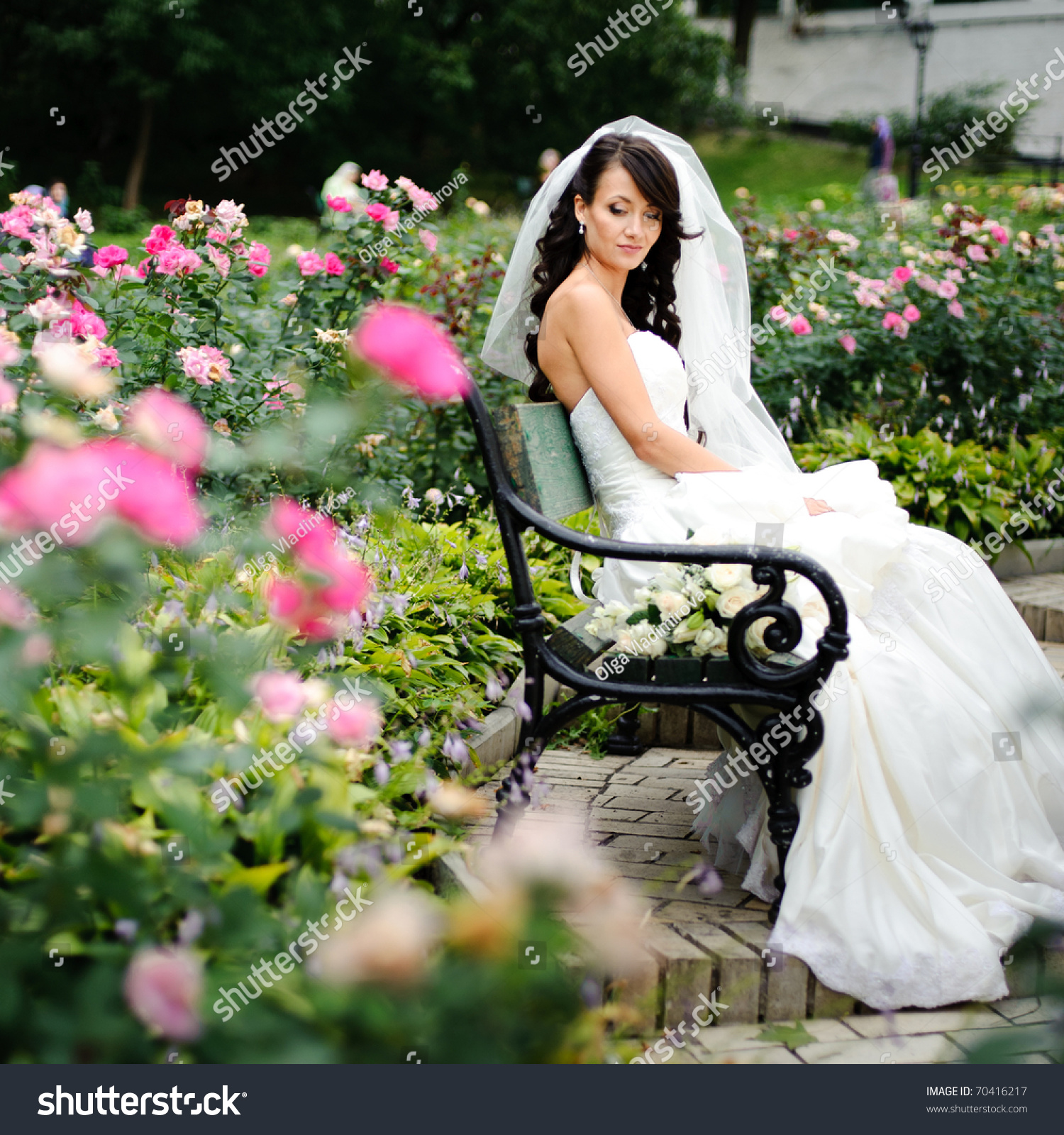Beautiful Girl Wedding Dress Sitting Alone Stock Photo 70416217 - Shutterstock-7582
