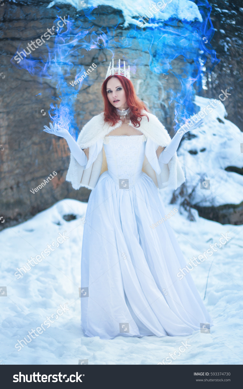 white dress with fur