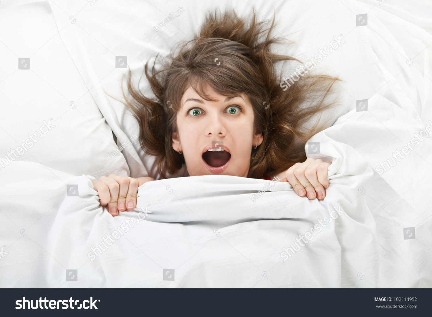 Beautiful Girl Bed Home Hiding Under Stock Photo 102114952 - Shutterstock
