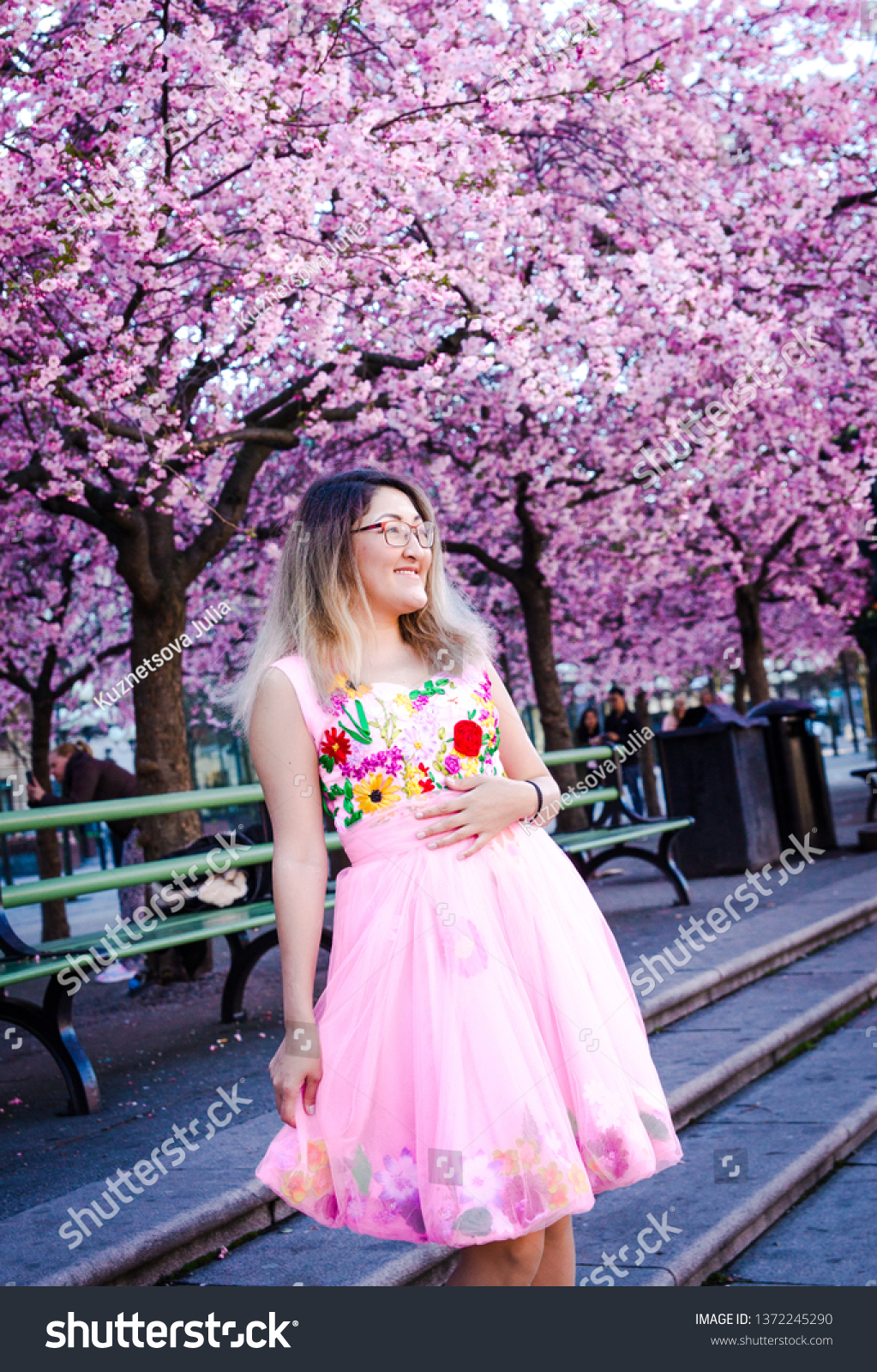 pink cherry blossom dress