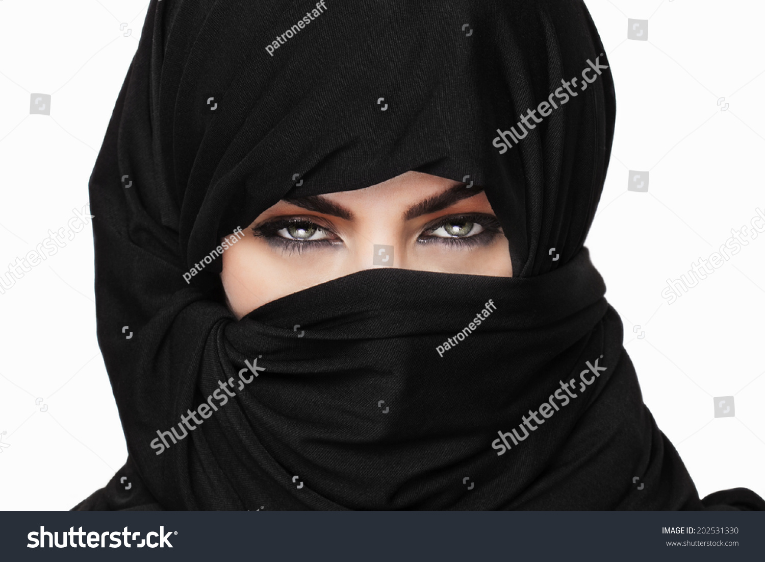 Beautiful Girl Wearing Burqa Closeup Stock Photo 202531330 