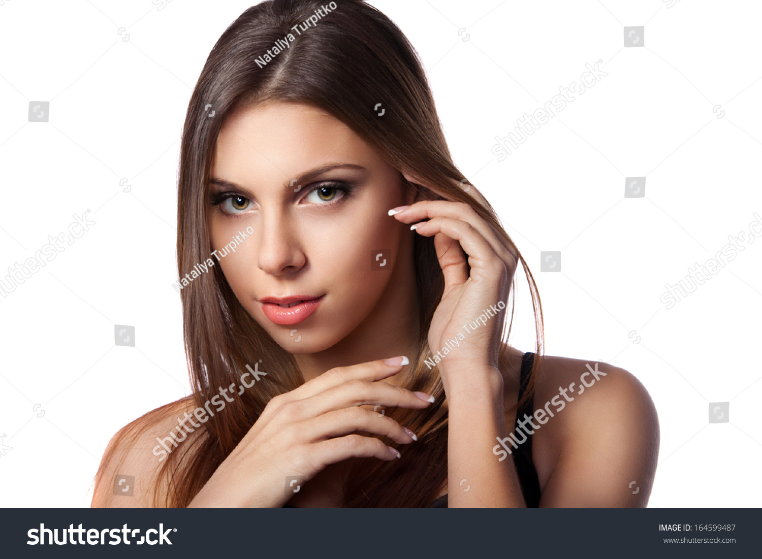 Beautiful Girl Long Brown Hair On Stock Photo 164599487 Shutterstock Beautiful Girl Long Brown Hair On Stock Photo 164599487 Shutterstock