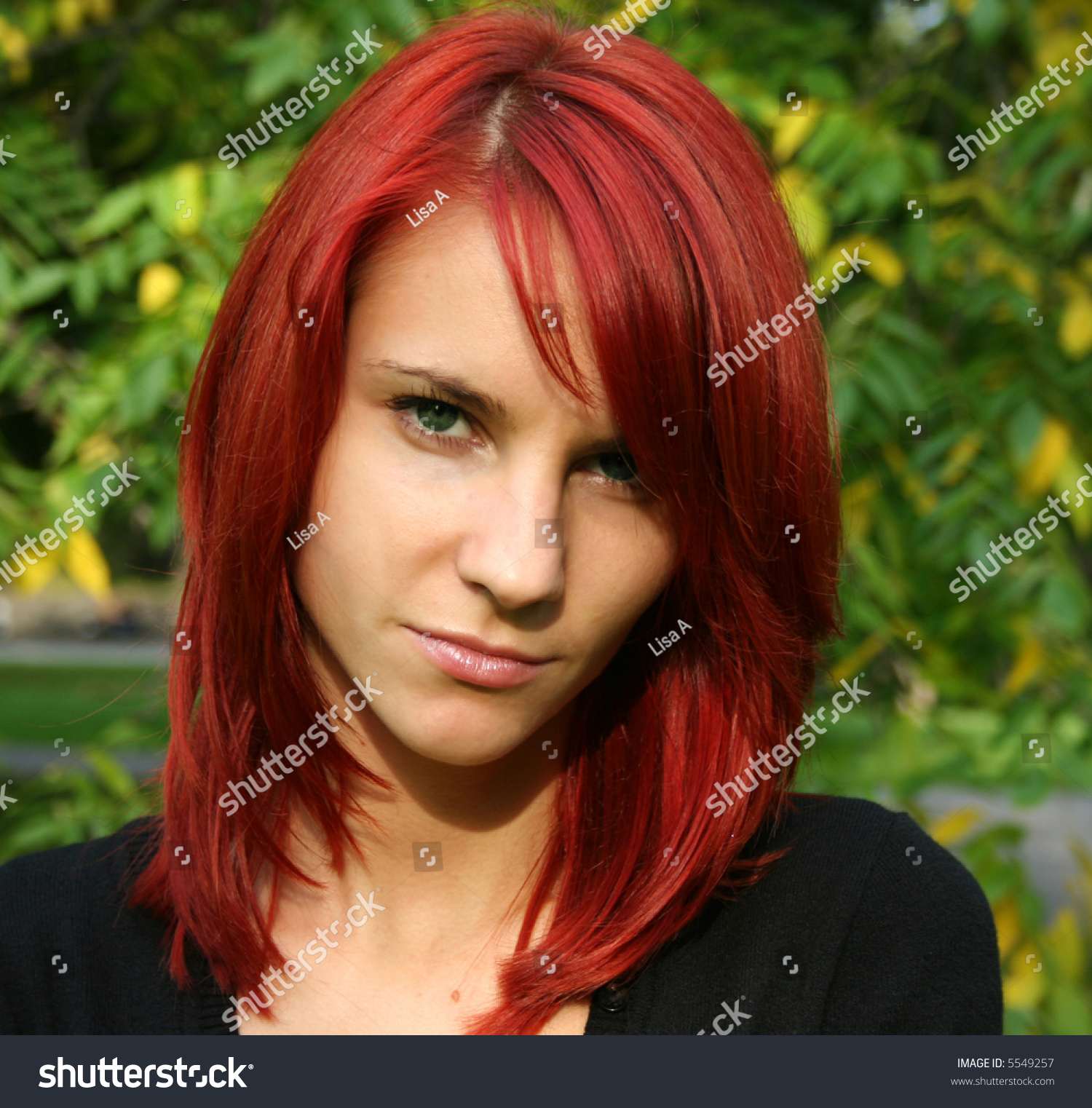 Beautiful Girl Red Hair Green Eyes Stock Photo 5549257 - Shutterstock