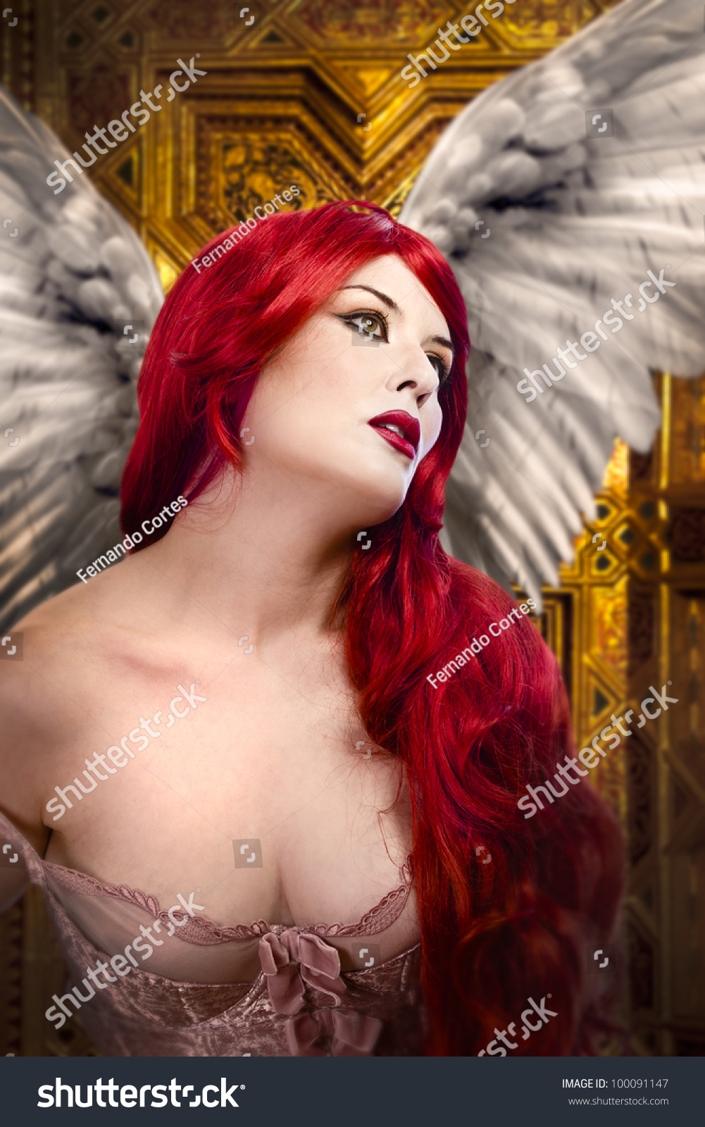 hot glamorous angel red
