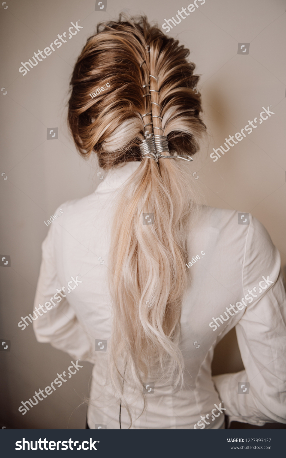 Beautiful Hairstyle Fashion Clothes Coiffure Shatush Stock Photo