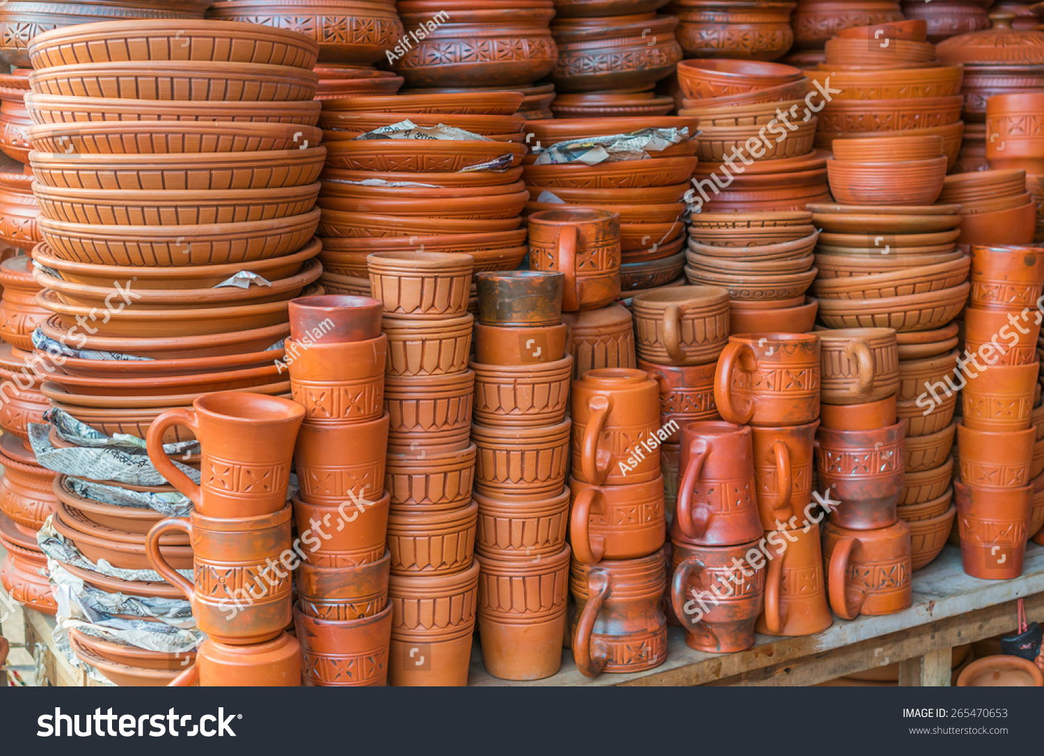 Beautiful Handmade Clay Pots Stock Photo 265470653 | Shutterstock