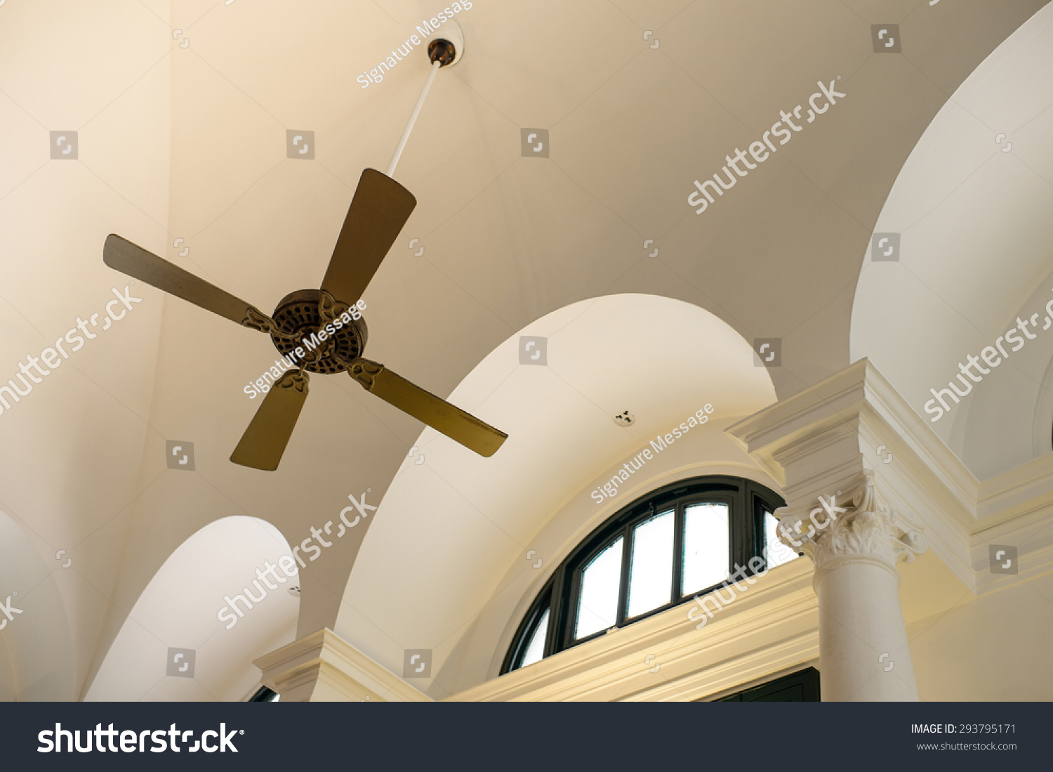 Beautiful Hanging Ceiling Fan Classic House Stock Image