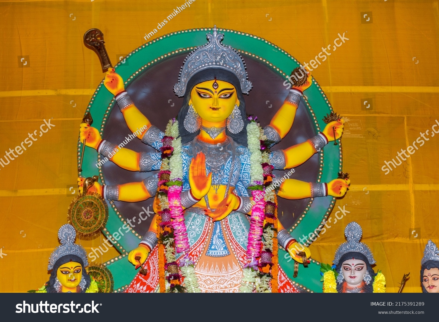 Beautiful Hindu Goddess Durga Idol Kolkata Stock Photo 2175391289 ...