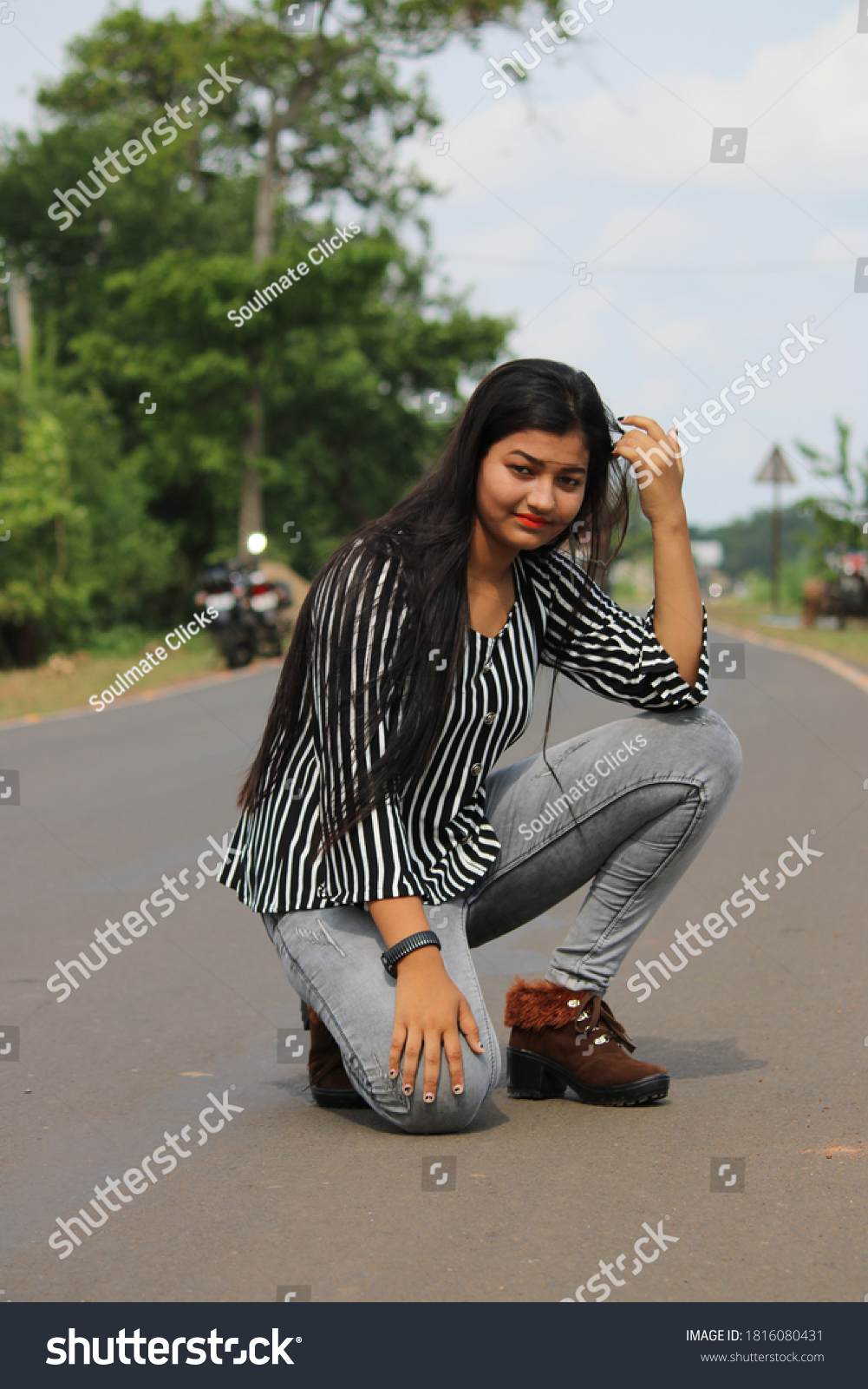 Beautiful Indian Model Outdoor Photo Shoot Stock Photo 1816080431 ...