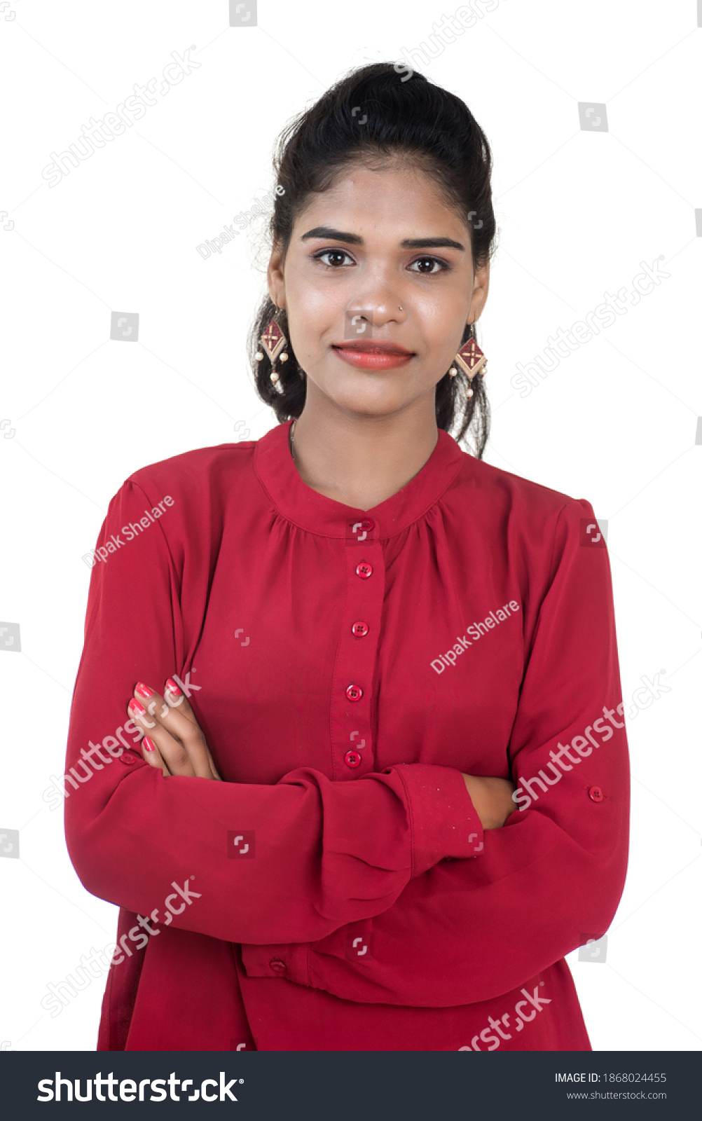 Beautiful Indian Traditional Girl Posing On Stock Photo (Edit Now