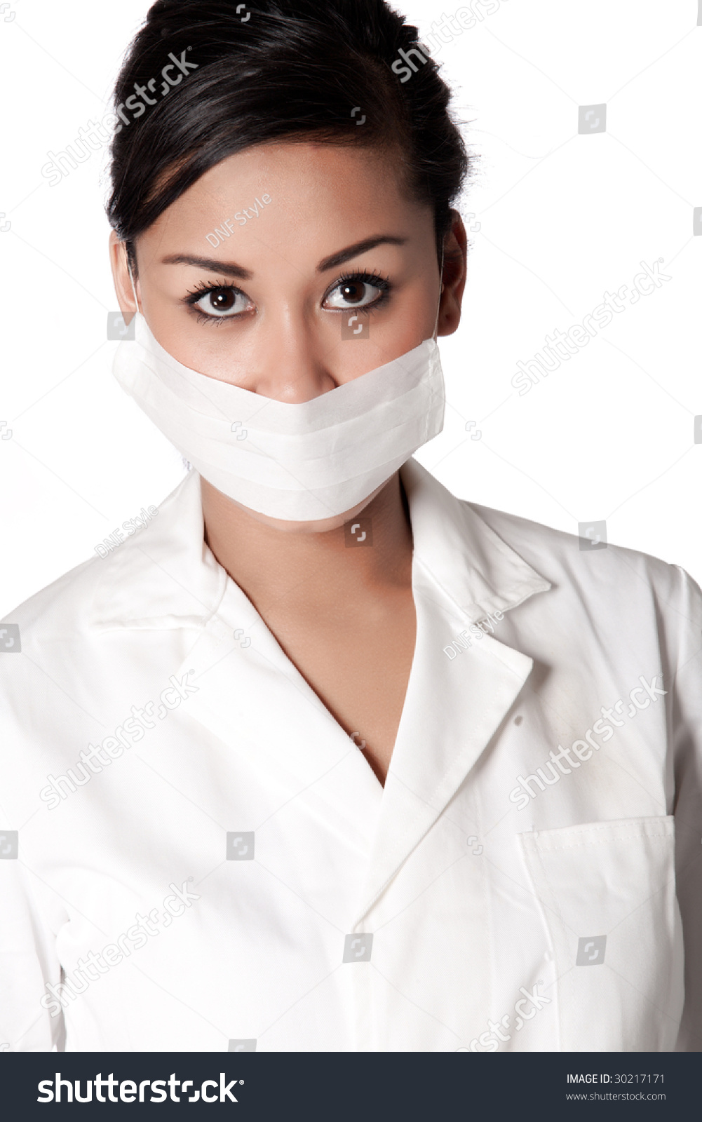 Beautiful Indonesian Nurse In White Uniform Stock Photo 30217171 ...