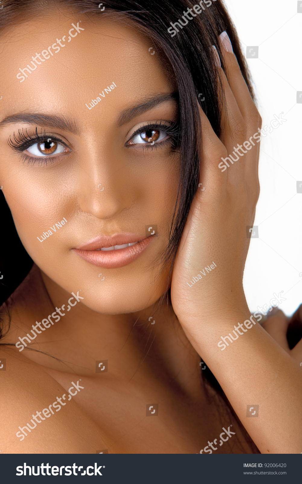 Beautiful Italian Tanned Young Woman Natural Stock Photo 12 ...