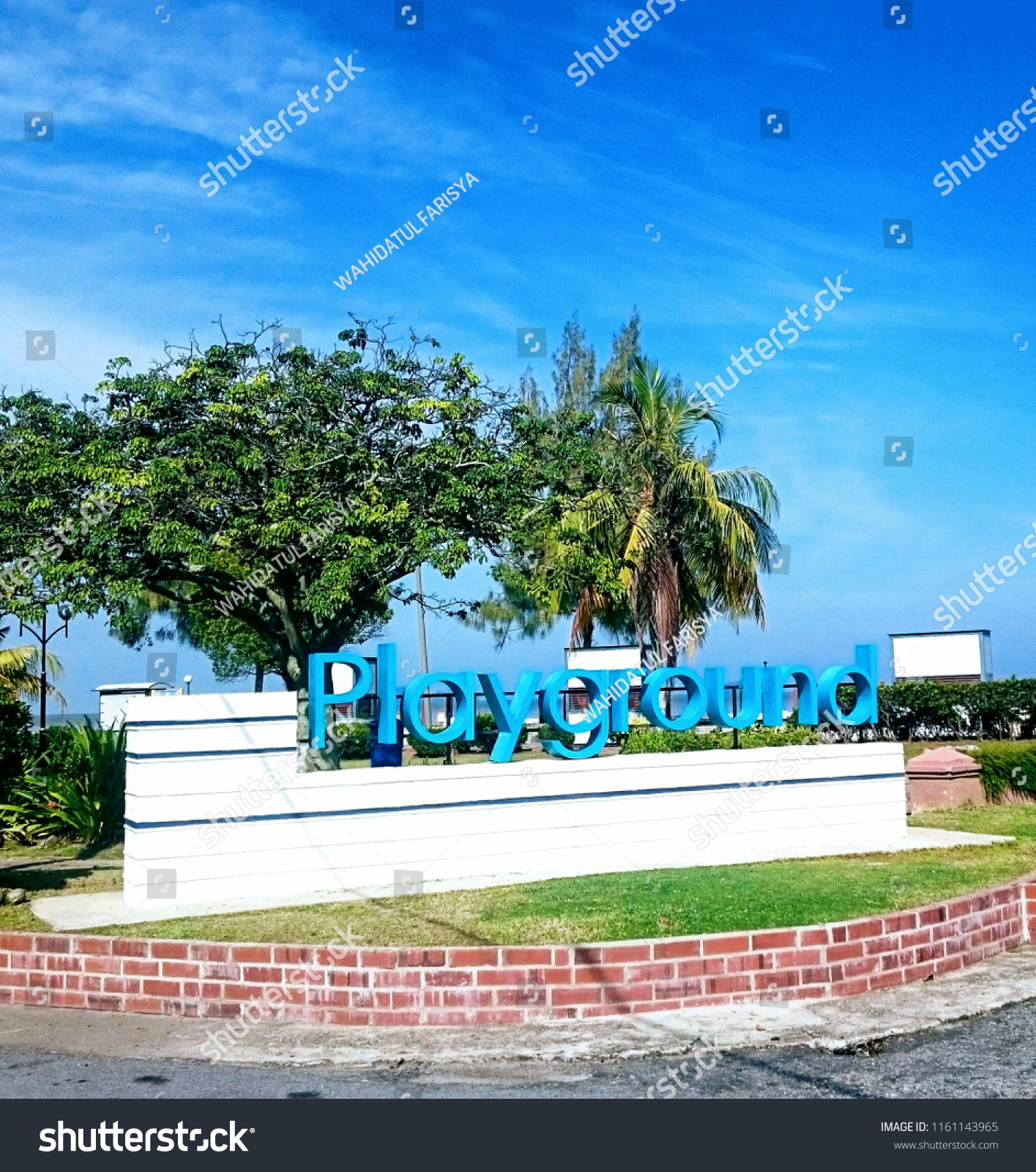 Beautiful Landscape Background Playground Blue Sky Stock Photo Edit Now 1161143965