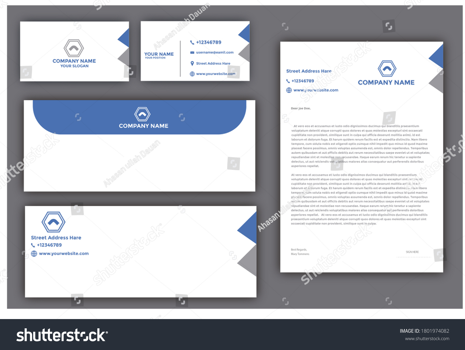 Beautiful Letterhead Design Template Business Card Stock Illustration ...