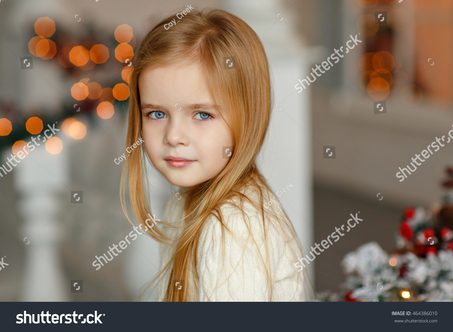 Beautiful Little Blond Girl Blue Eyes Stock Photo Edit Now 464386010