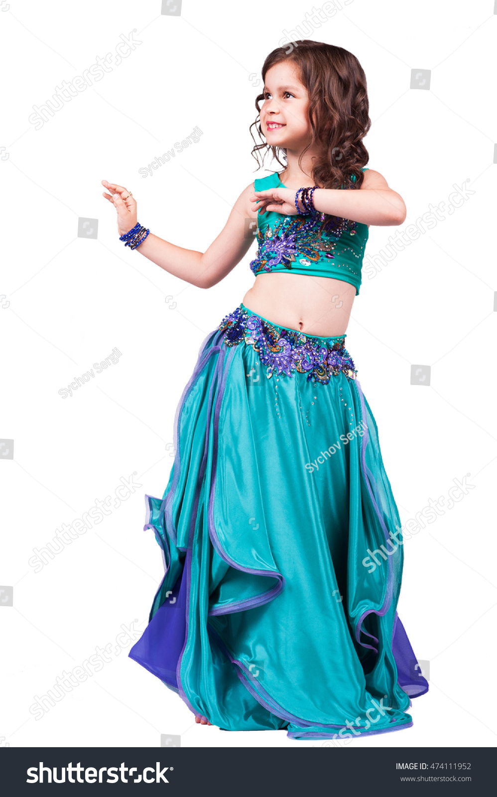 Little Girl Indian Dress On Stock Photo ...