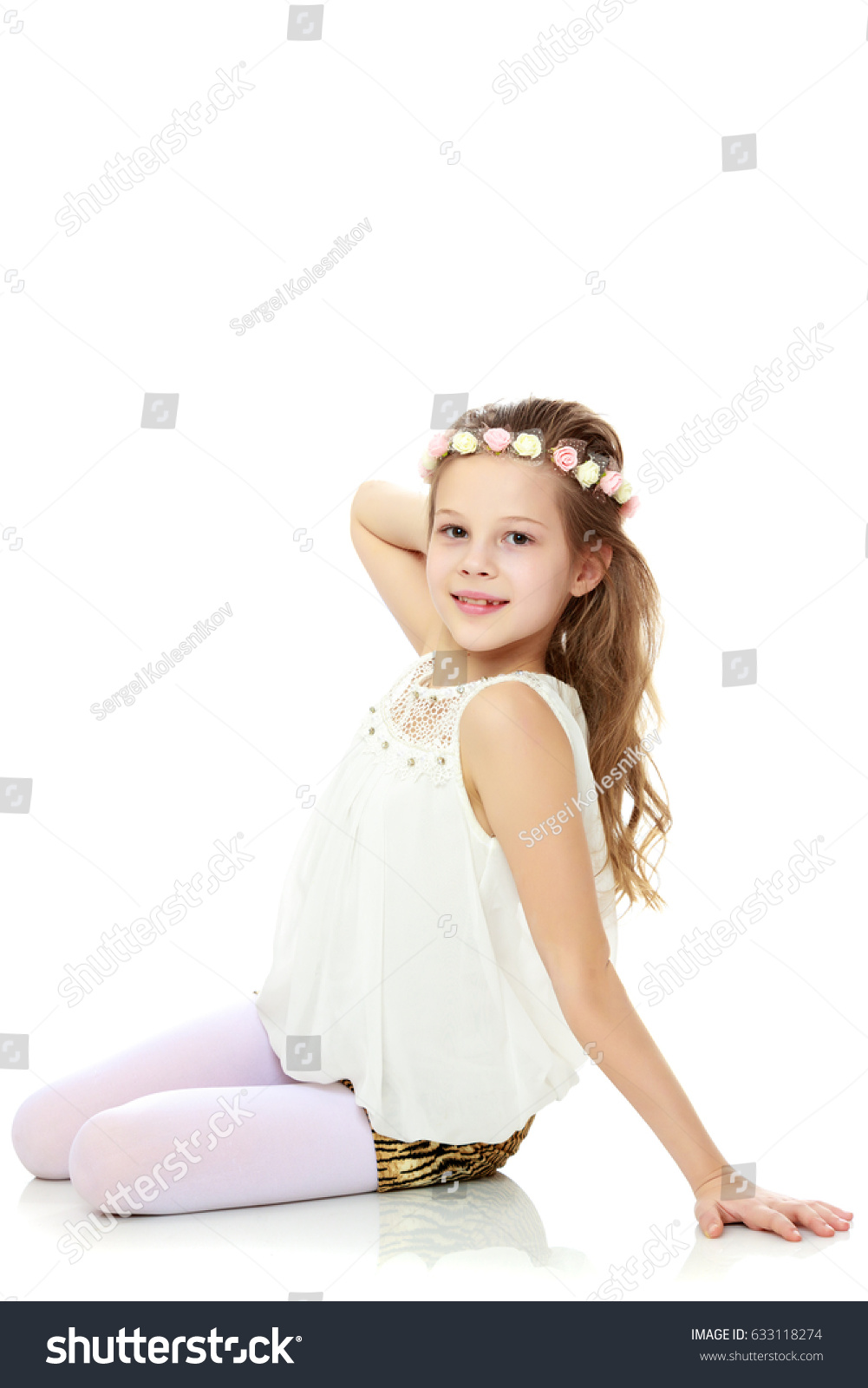Beautiful Little Girl Mini Skirt Sitting Stock Photo 633118274 ...