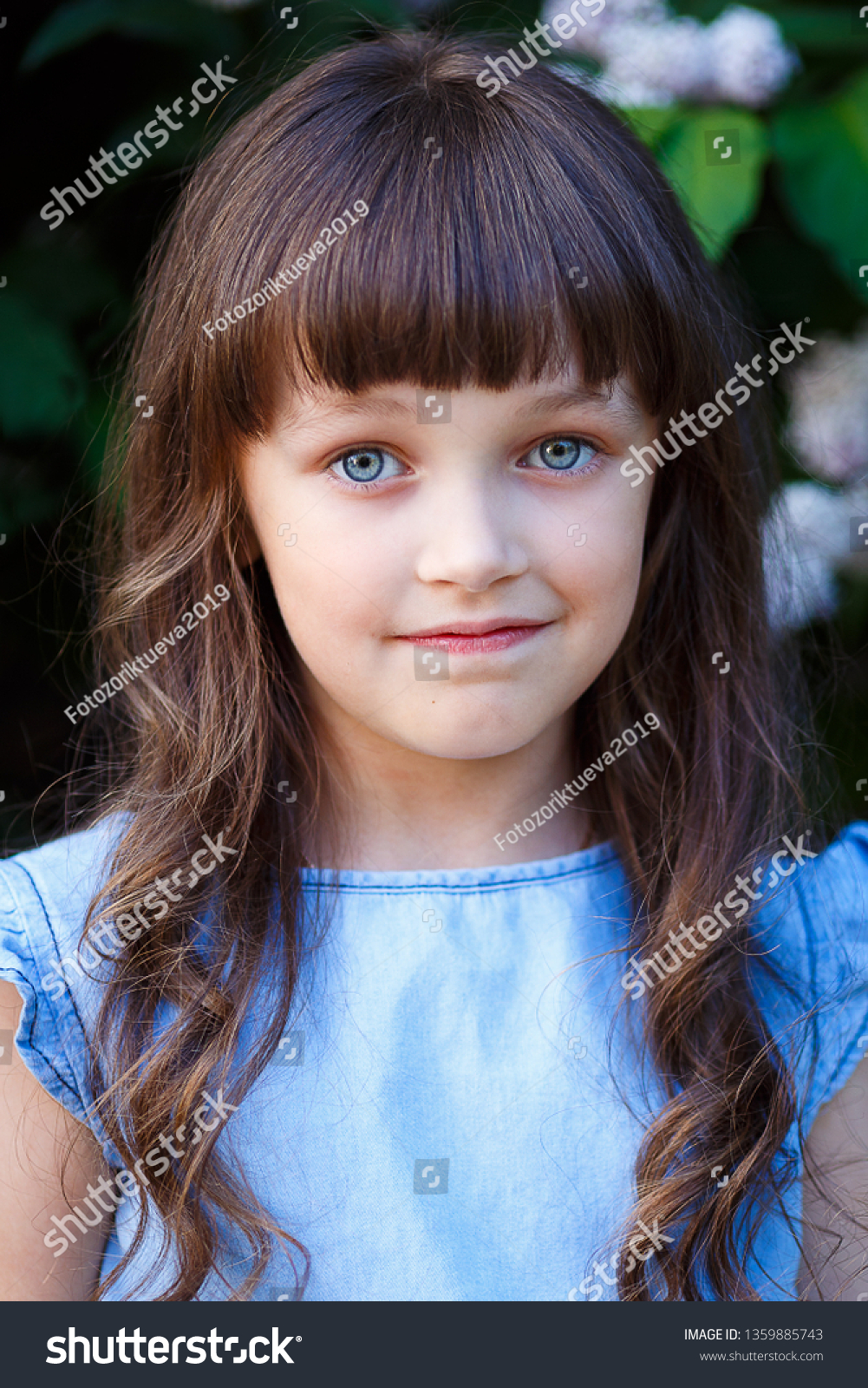 a girl with blue eyes