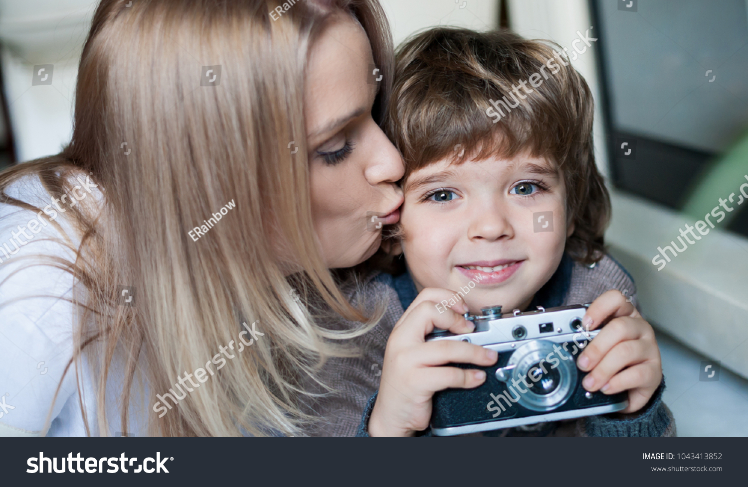 Beautiful Little Son Mom Has Happy Stock Photo Edit Now 1043413852