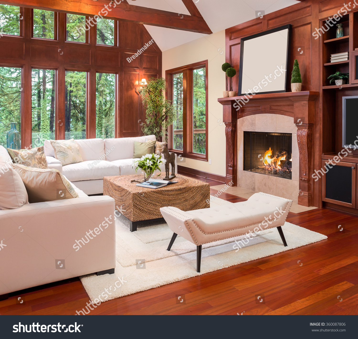 Beautiful Living Room Interior Hardwood Floors Stock Photo Edit