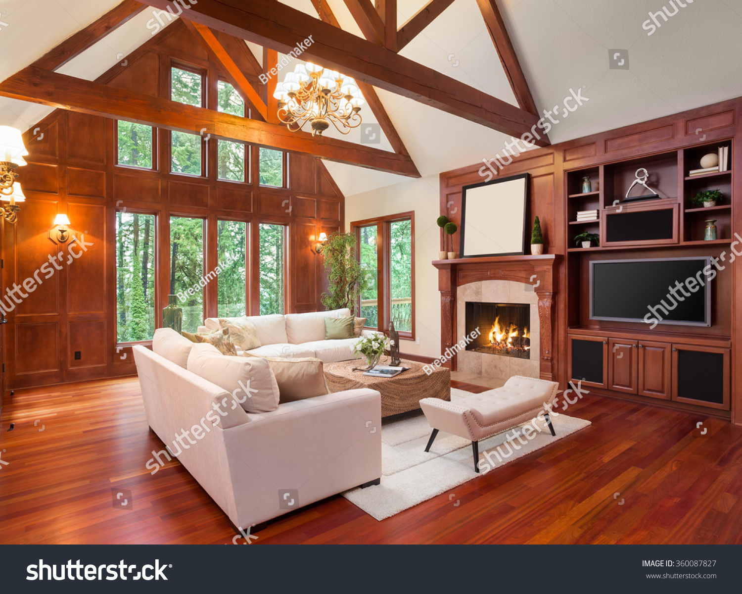 Beautiful Living Room Interior Hardwood Floors Stock Photo Edit