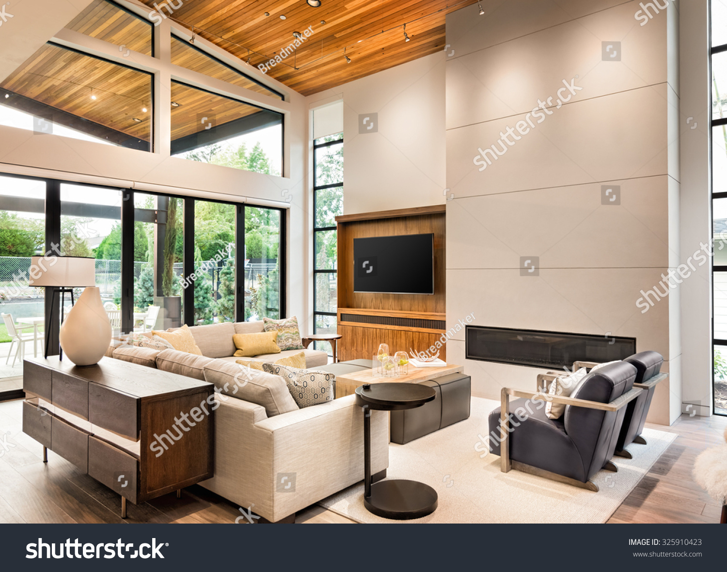 Beautiful Living Room Interior Hardwood Floors Stock Photo Edit