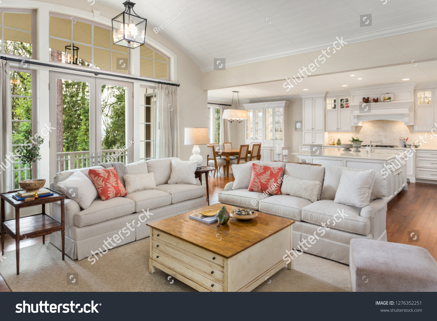 Beautiful Living Room Kitchen Dining Room Stock Photo Edit Now ...