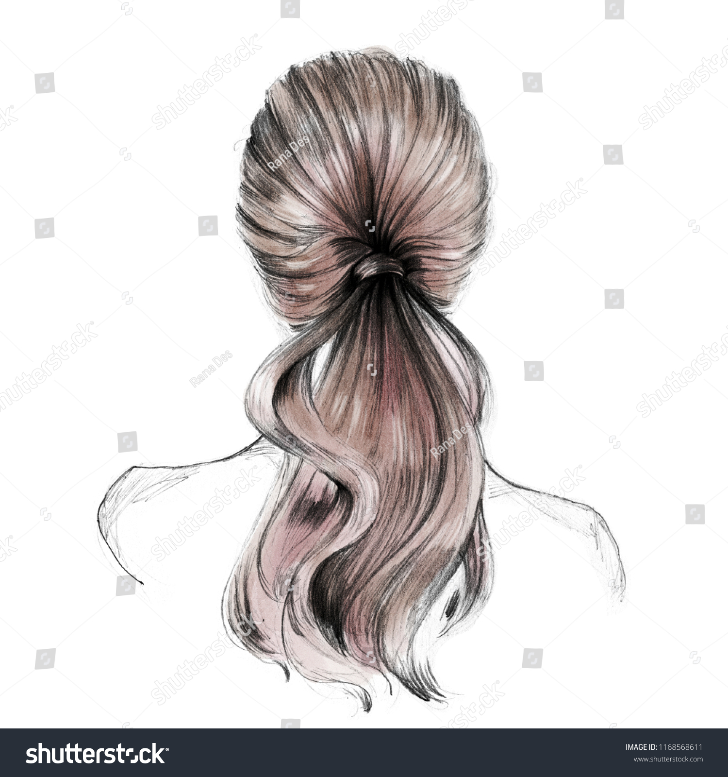 Beautiful Long Hair Young Woman Hairstyle Stock Image