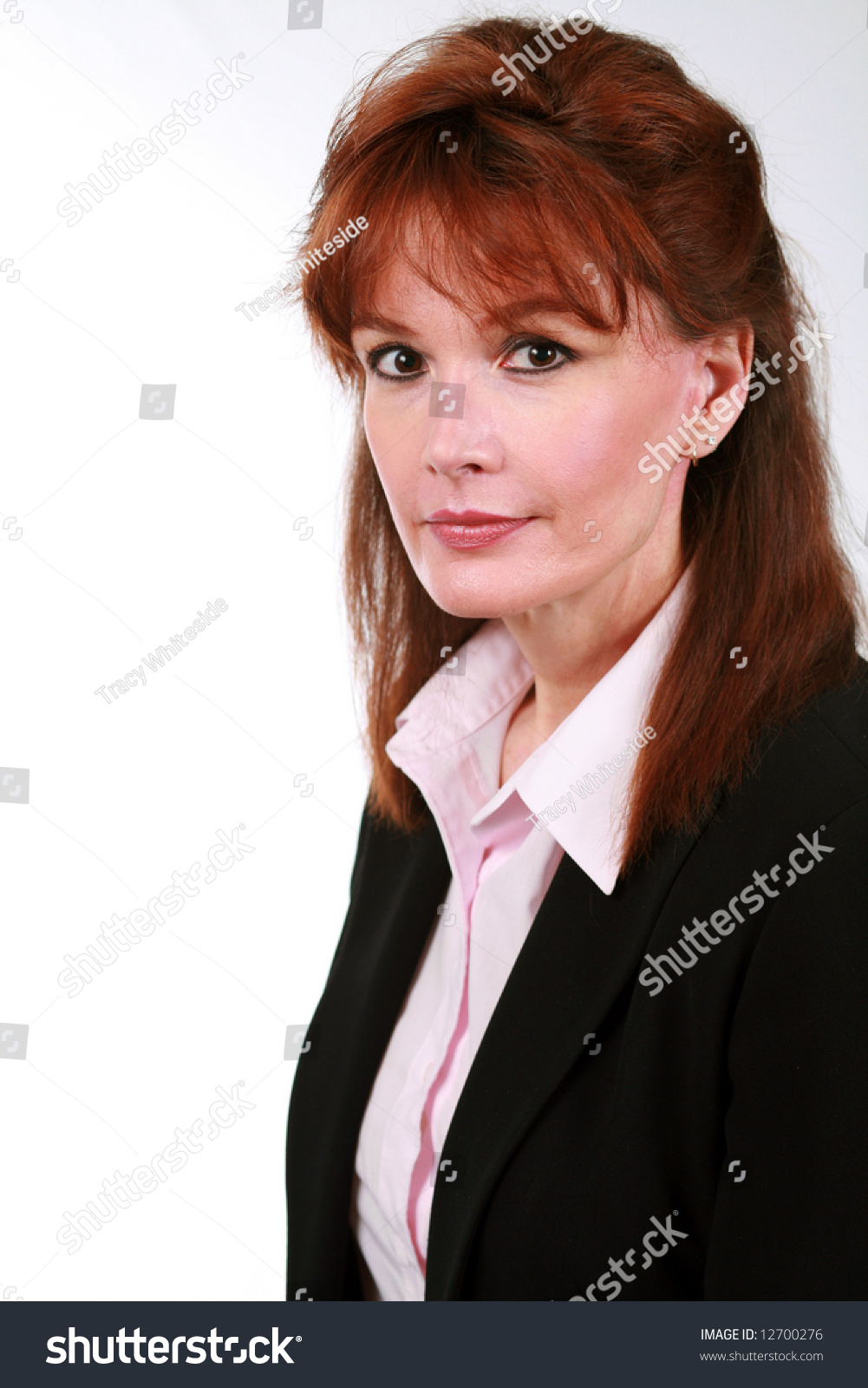 Beautiful Mature Business Woman With Red Hair Stock Photo 12700276 ...