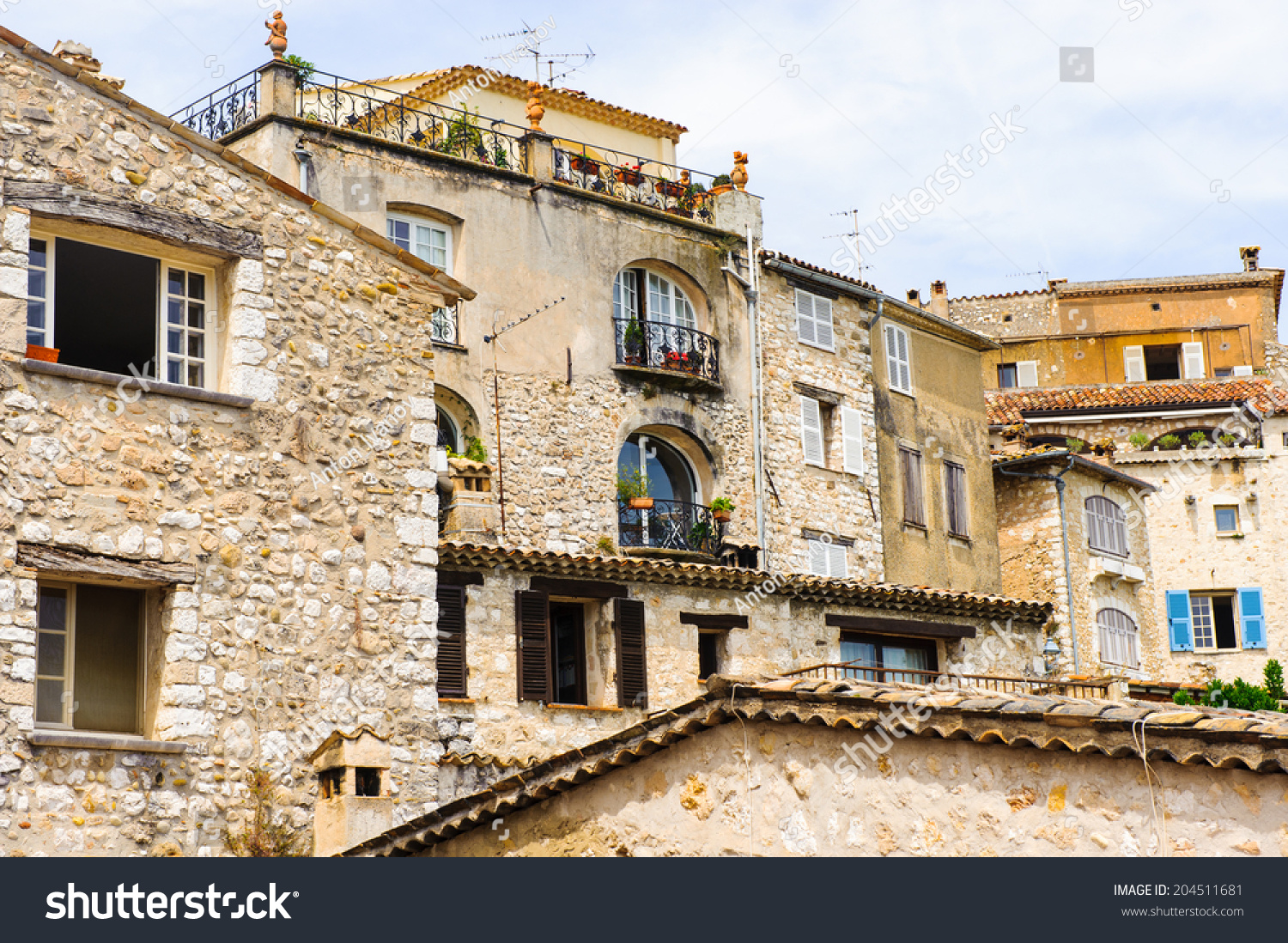 Beautiful Medival Houses Saint Paul De Stock Photo 204511681 