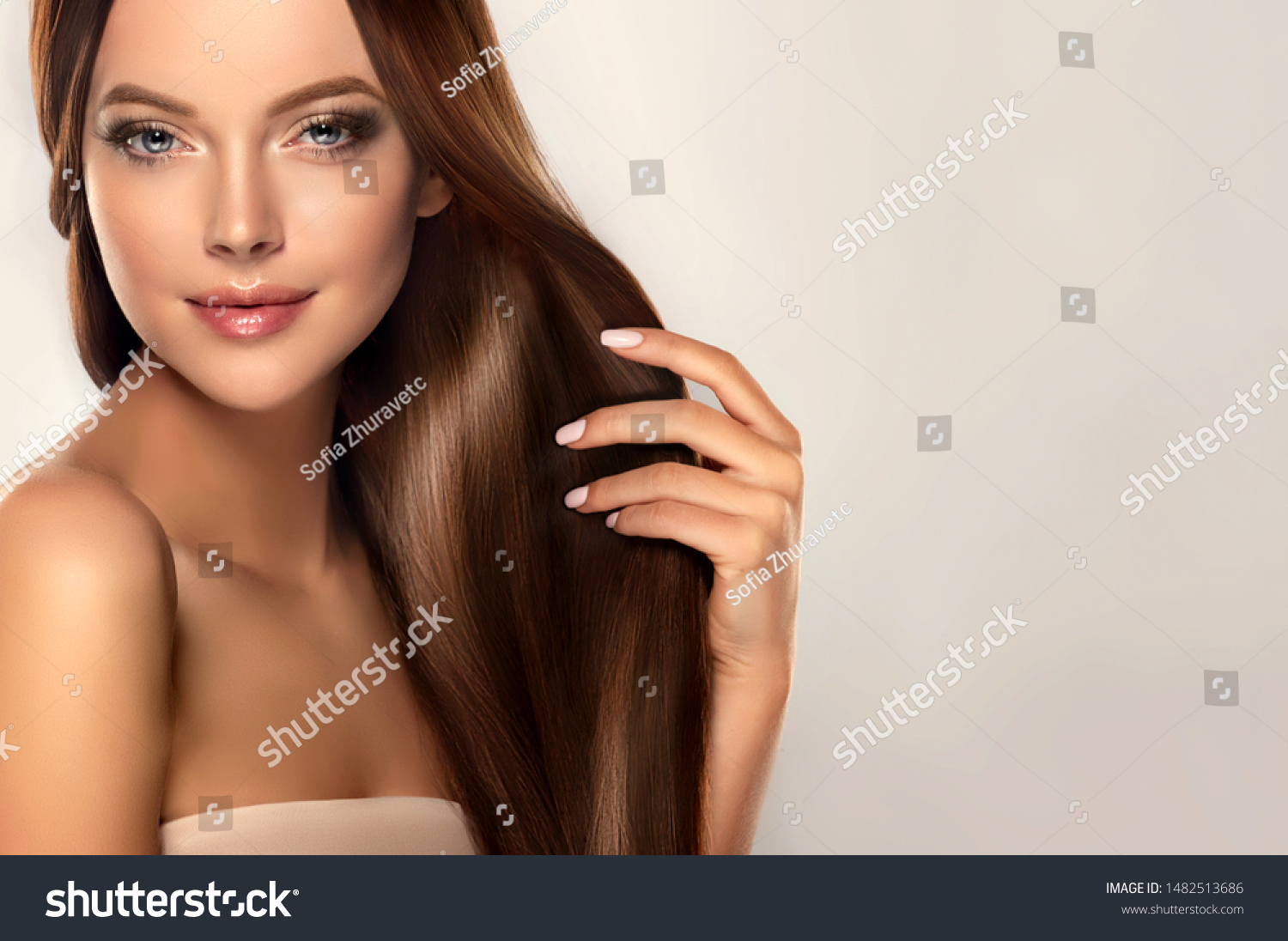 Beautiful Model Girl Shiny Brown Straight Stock Photo Shutterstock