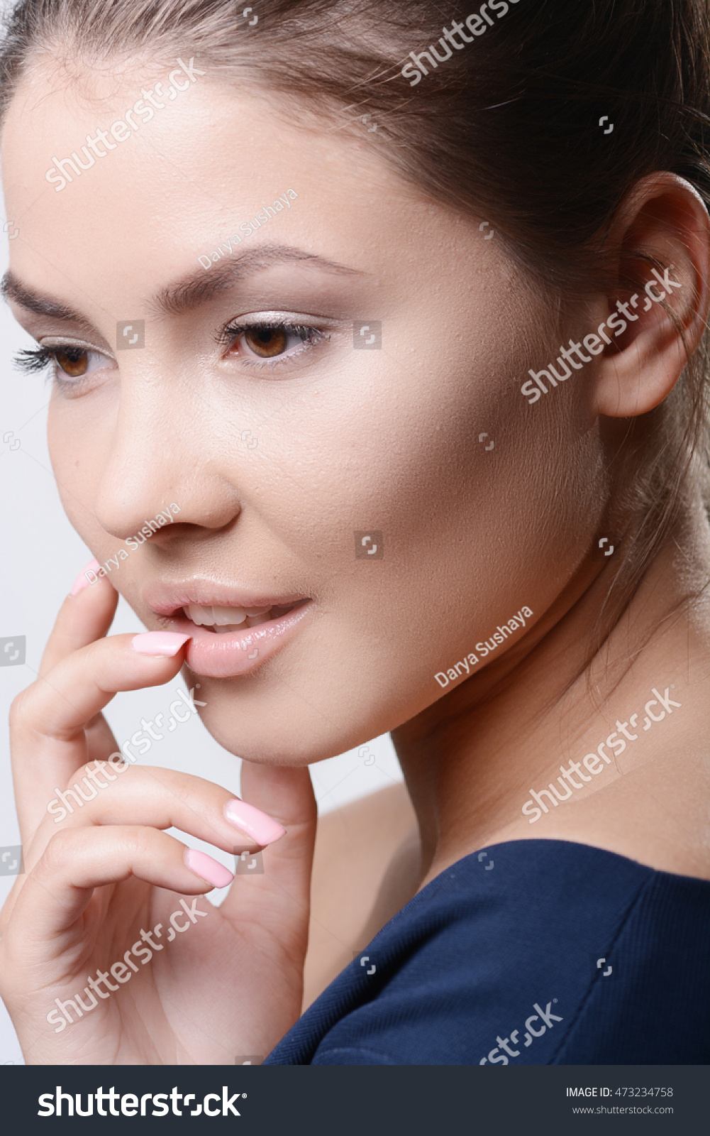 Beautiful Model Lady Natural Makeup Brunette Stock Photo Edit Now