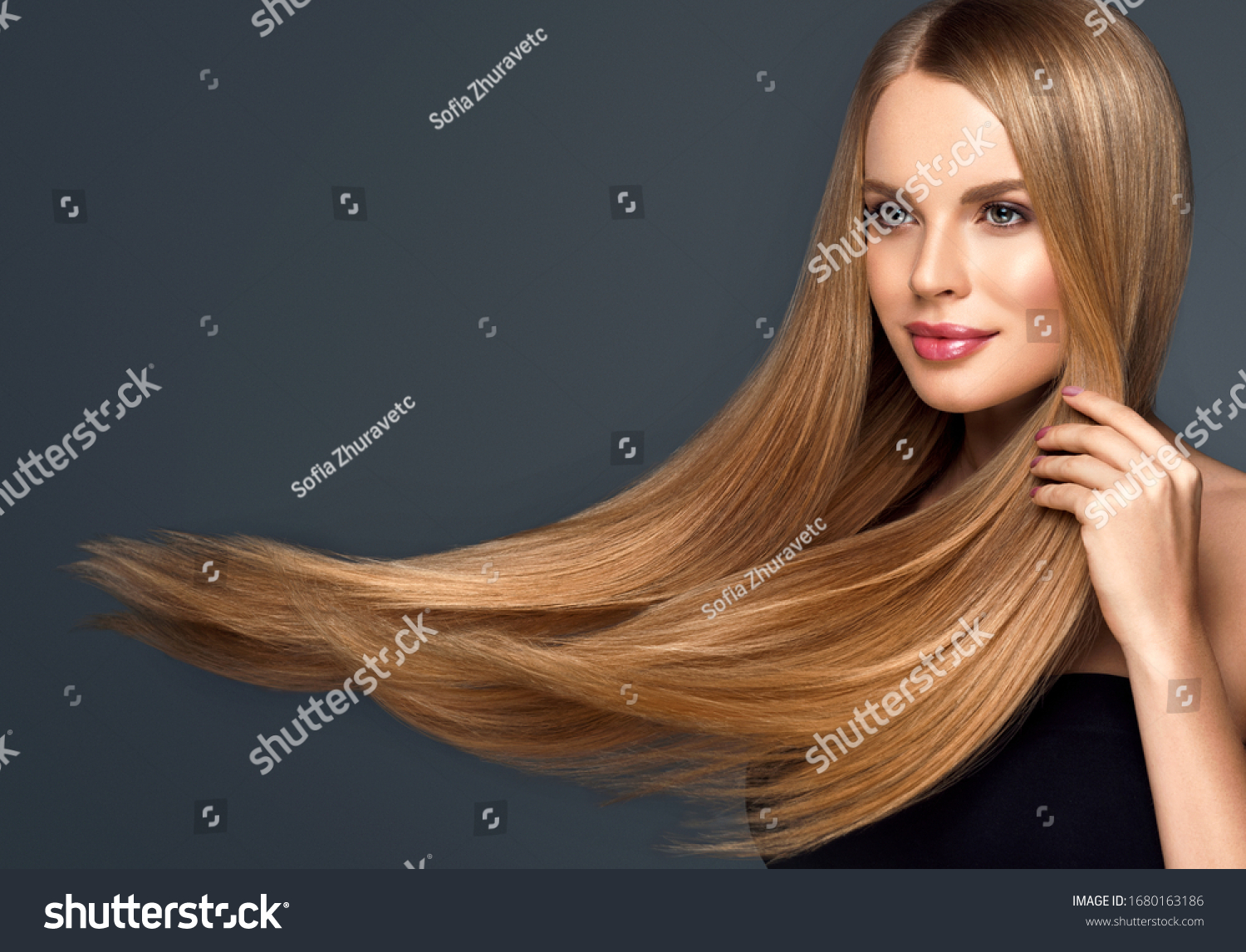 Beautiful Model Woman Shiny Straight Long Stock Photo (Edit Now) 1680163186