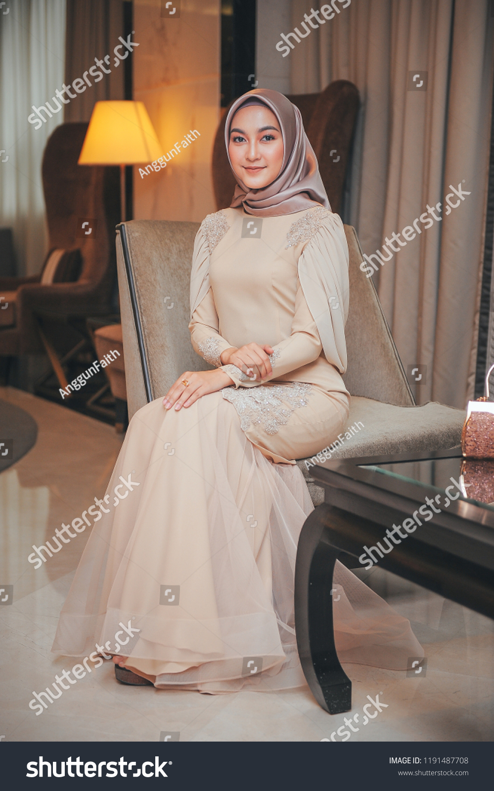 Beautiful Muslim Girl Wearing Hijabattractive Muslim Stock Photo