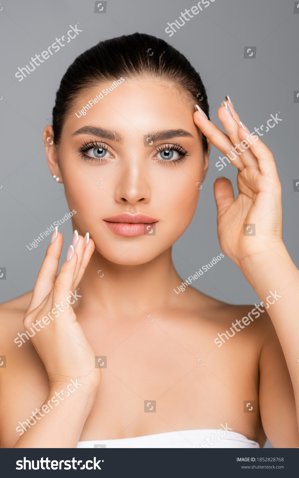 Beautiful Naked Woman Posing Isolated On Stock Photo 1852828768